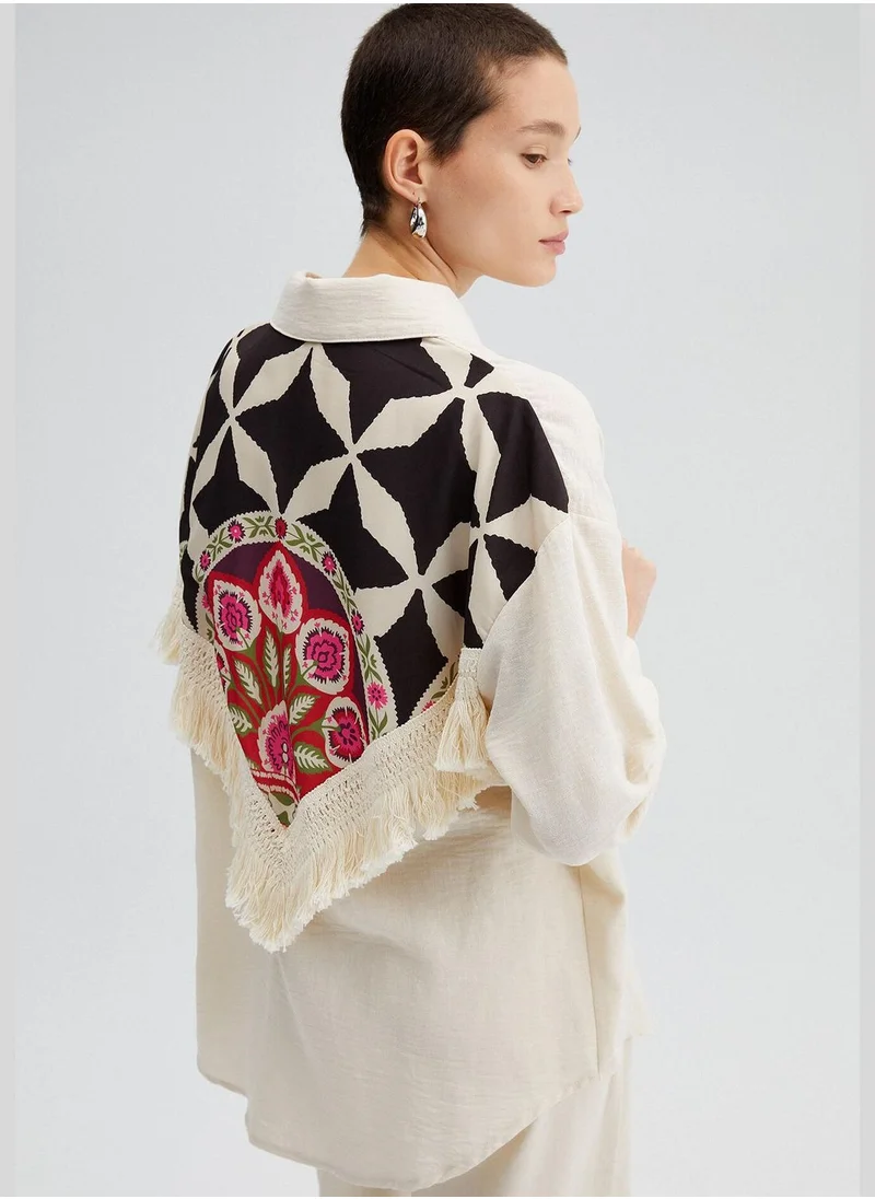 Touche TASSEL DETAIL PRINTED SHIRT