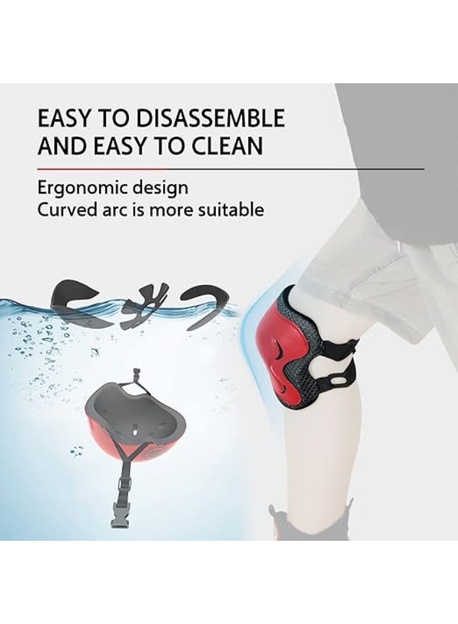 sway SKADE Bike Helmet 7 in 1 for Kids and Pads Set Adjustable Kids Bike Knee Pads Elbow Pads Wrist Guards for Scooter Skateboard Roller Skating Cycling Helmet Kids - Image 3