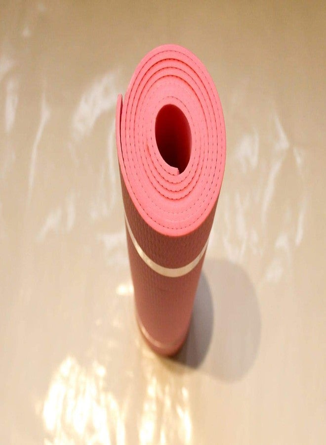 Peeplvalue Yoga Mat for Men & Women Anti-Tear Non Slip | Suitable for Yoga, Meditation, & Floor Exercises- 6 mm(Pink) - Image 3