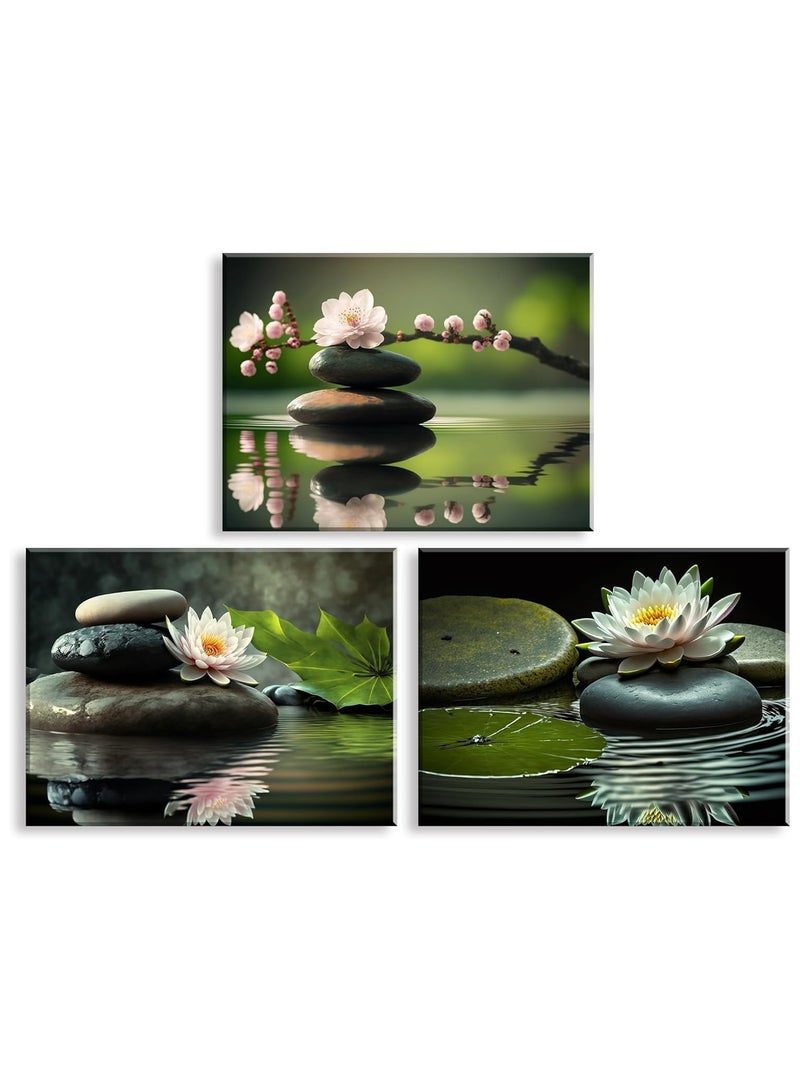 Today Idea Today Idea Lotus Flower Canvas Art, Peach Blossom Wall Decor, Large Floral Canvas Print, Framed Flower Picture for Bedroom, Living Room, Dressing Room & Office Decor 8x12 inch  - Image 1