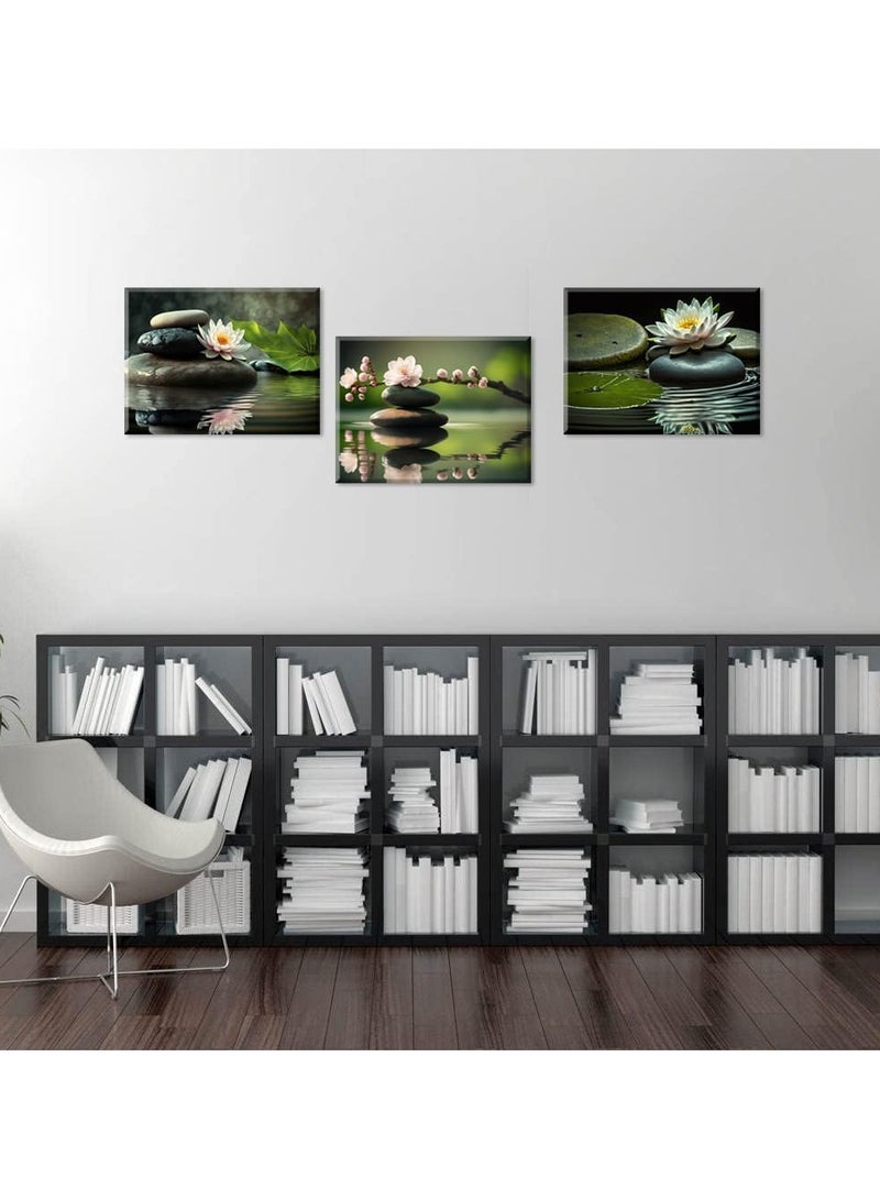 Today Idea Today Idea Lotus Flower Canvas Art, Peach Blossom Wall Decor, Large Floral Canvas Print, Framed Flower Picture for Bedroom, Living Room, Dressing Room & Office Decor 8x12 inch  - Image 2