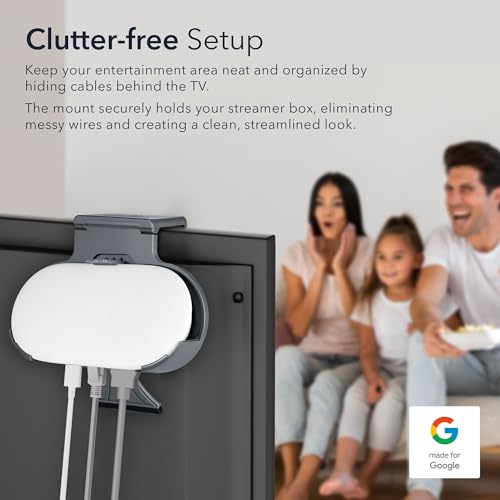 Wasserstein TV Mount for Google TV Streamer 4K - Clip Mount Holder for Google TV Streaming Box (Charcoal) - Made for Google - Image 5