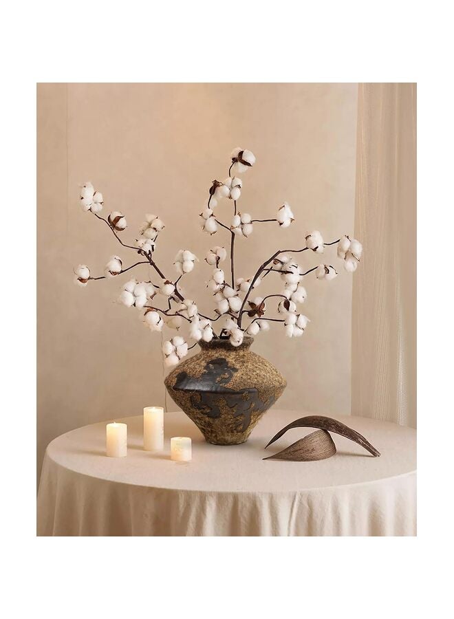 LAMAY Brown Ceramic Rustic Vase Flower Jar for Fresh and Dried Plants Table Centerpiece Vase Home Farmhouse Decor - Image 4