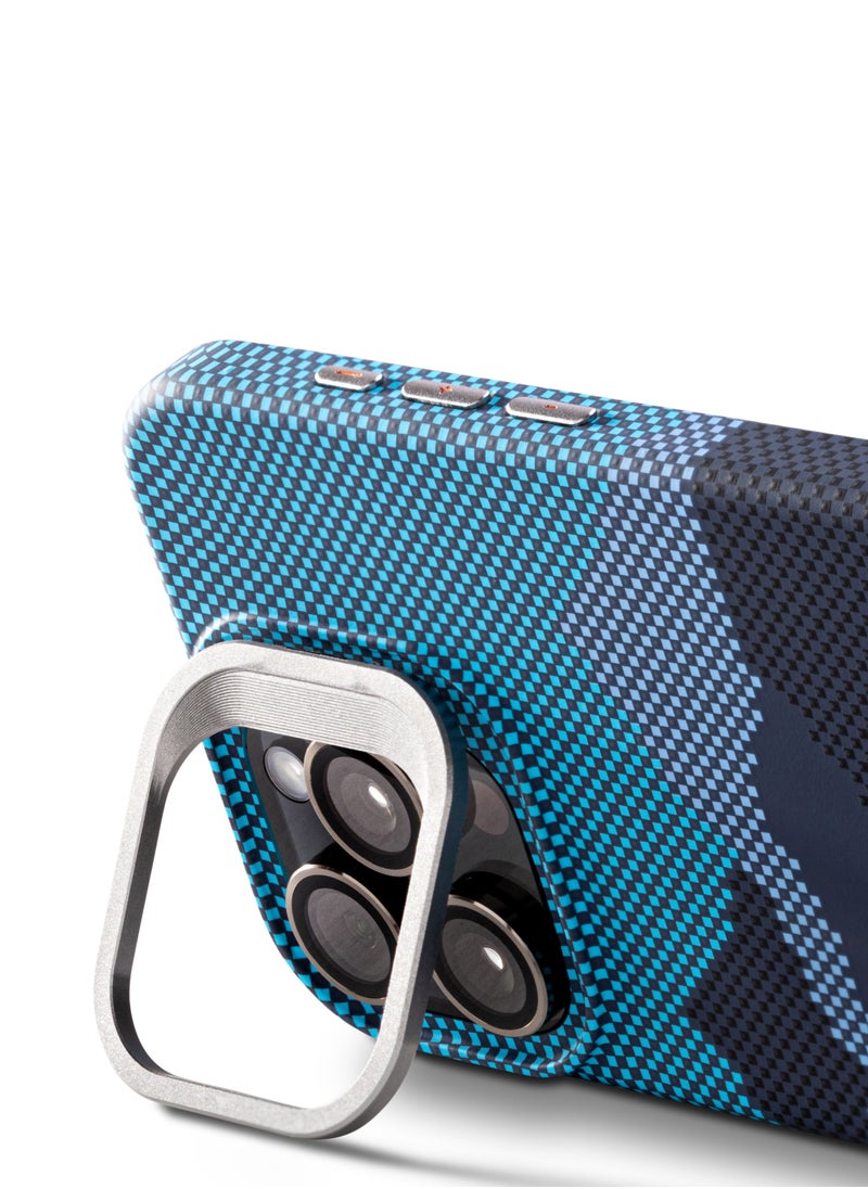 darc iPhone 15 Pro Case Carbon Fiber with MagSafe and Stand - Blue Sunset  - Image 4