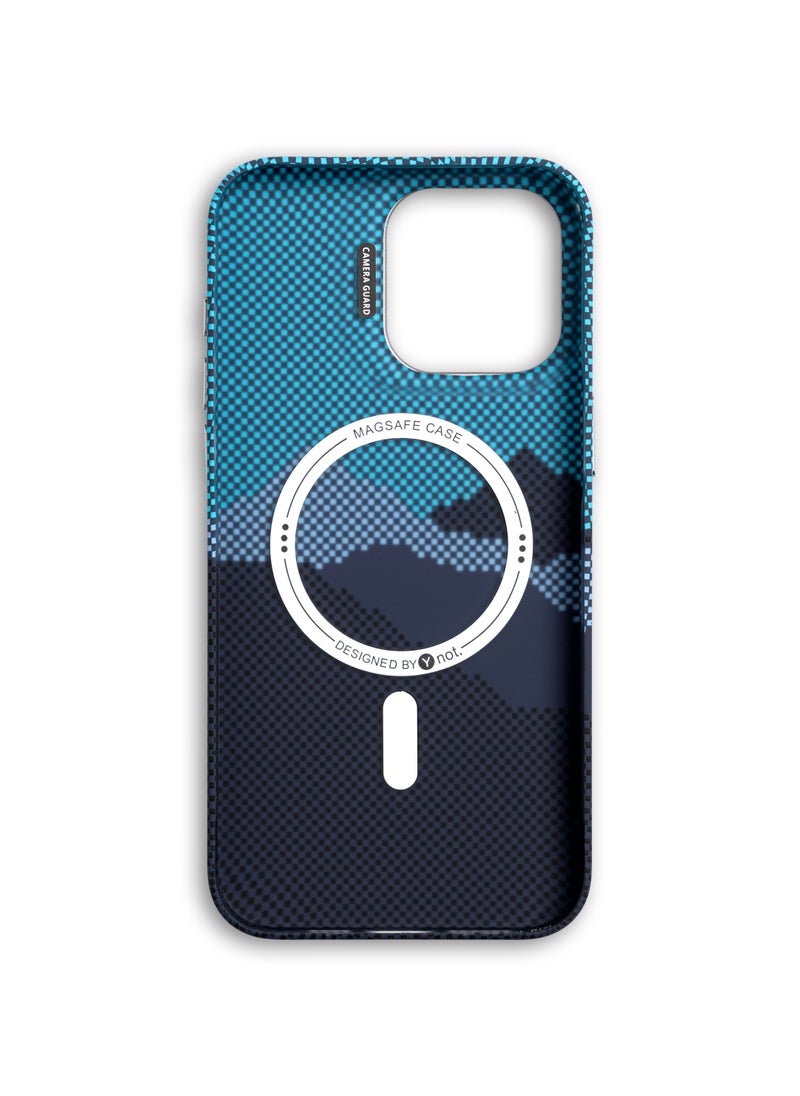 darc iPhone 15 Pro Case Carbon Fiber with MagSafe and Stand - Blue Sunset  - Image 2