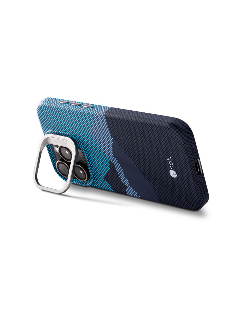 darc iPhone 15 Pro Case Carbon Fiber with MagSafe and Stand - Blue Sunset  - Image 5