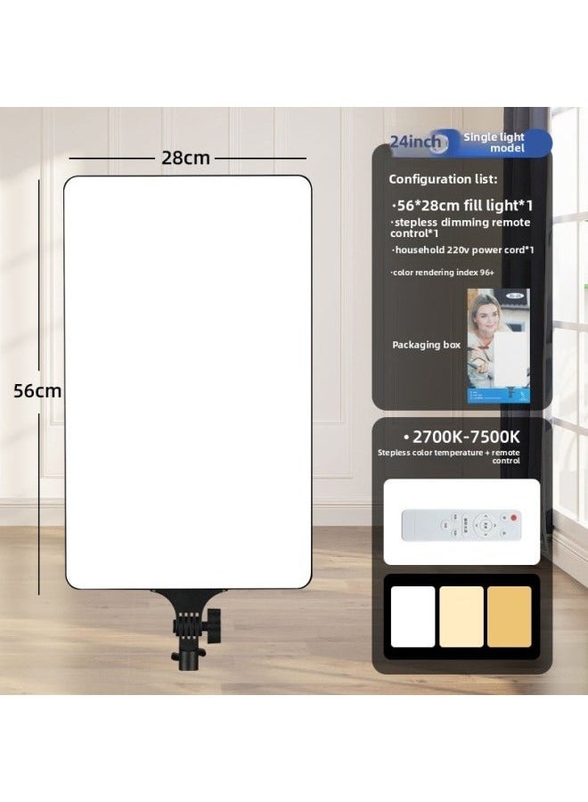 24 Inch Photography Lighting Kit 3000K-7000K 95W Photography Studio Light 3 Colors Large Screen Flat Panel Lamp Photography Live Fill Light Full Screen Overhead Bracket Light Beauty Lamp-Specifications+ 2.1m Thickened Tripod - Image 2