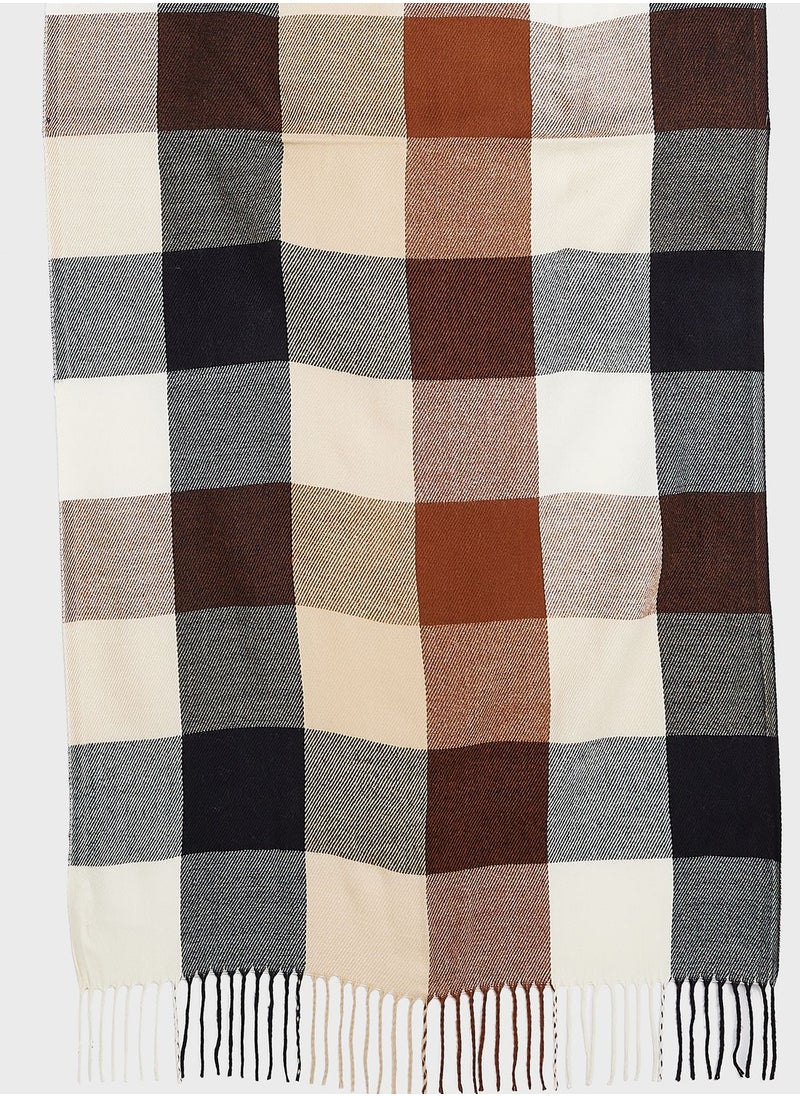 ONLY - Onlannali  Check Weaved Scarf - Image 1