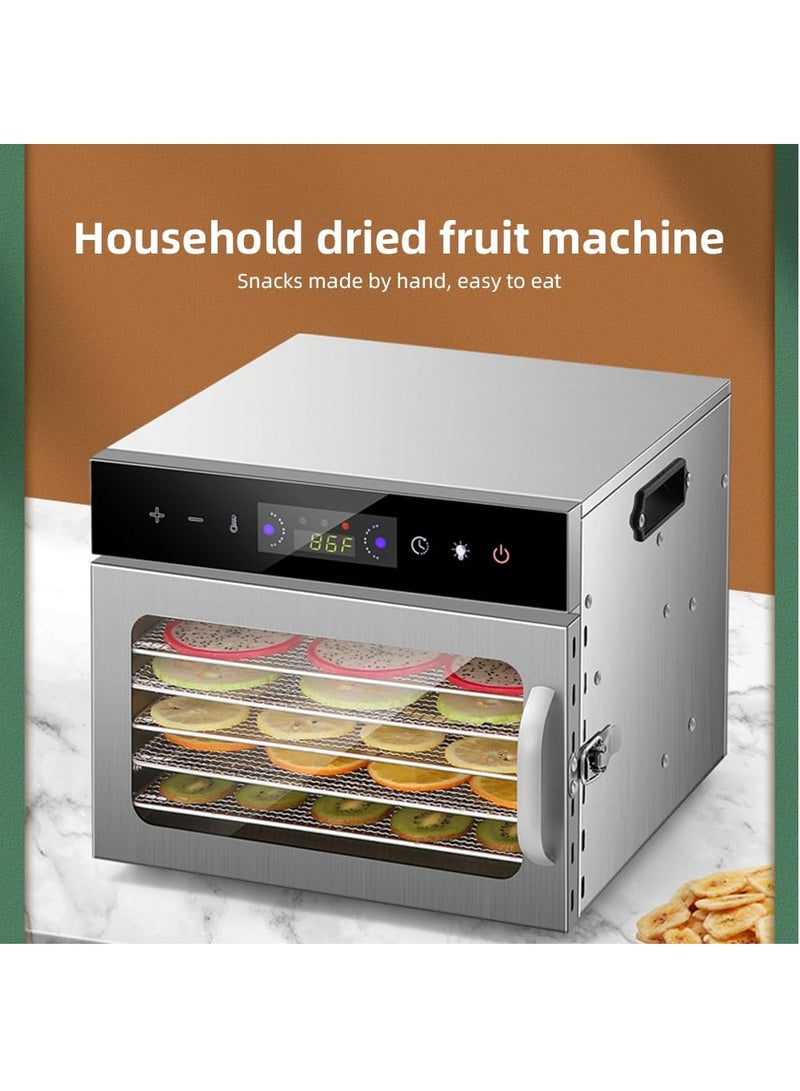 جوشبيرغ ماكينة تجفيف طعام الفواكه، مجففات كهربائية مع شاشة تعمل باللمس، 6 صواني من الفولاذ المقاوم للصدأ، مؤقت رقمي قابل للتعديل 24 ساعة وتحكم في درجة الحرارة 30-90 درجة مئوية - Image 3