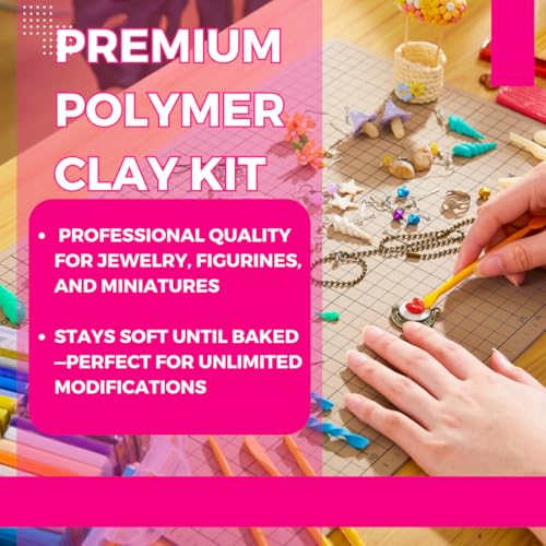 Oytra Polymer Oven Bake Clay Set 24 Colors with Jewelry Making Accessories Kit Tools Non Air Dry PVC Material Dough DIY Figurines Jewellery Sculpting Artists Beginners Professionals - Image 3