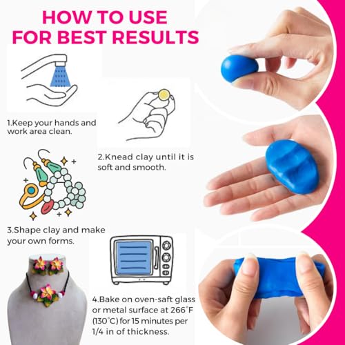 Oytra Polymer Oven Bake Clay Set 24 Colors with Jewelry Making Accessories Kit Tools Non Air Dry PVC Material Dough DIY Figurines Jewellery Sculpting Artists Beginners Professionals - Image 4