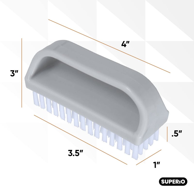 Superio Nail Brush for Cleaning Fingernails, Nail Scrubber Brush, Toe Foot Hands Fingernail Brush Cleaner- Small Scrub Brush- All-Purpose Stiff Cleaning Brush for Home, Kitchen, Work, (3) - Image 2
