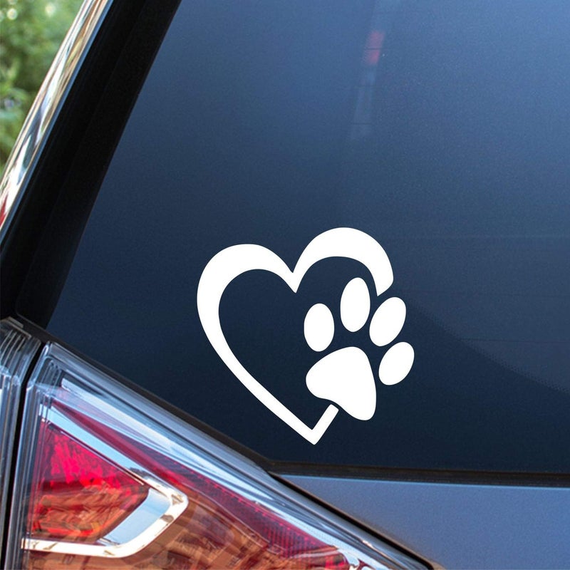 Sunset Graphics & Decals Heart with Dog Paw Decal Vinyl Car Sticker - Image 1