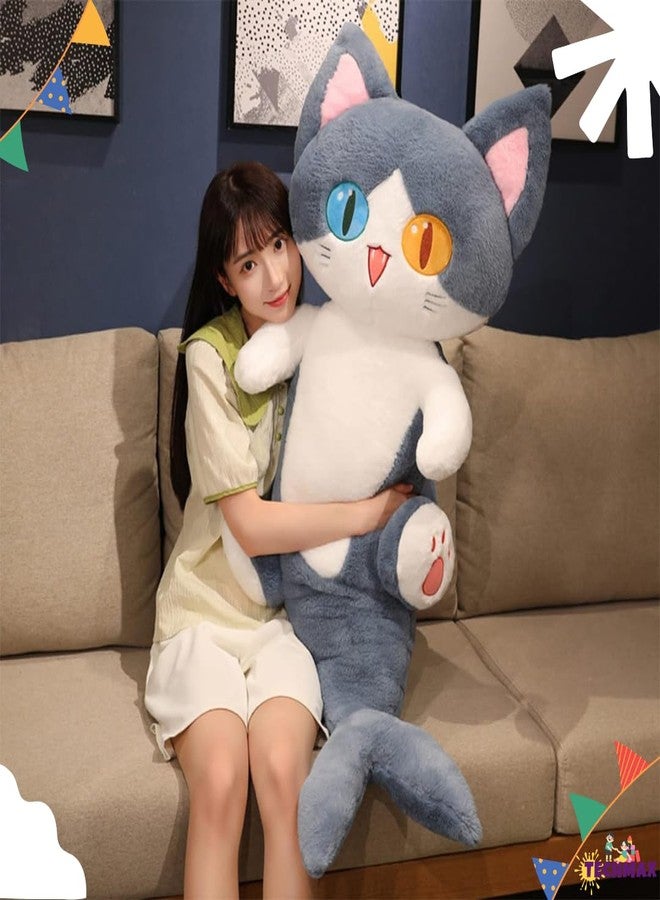 TechMax Solution Shark Cat Plushies Long Throw Pillow Toy Super Soft Cartoon Shark Cat Pillow Body Sleeping Pillow Kids Hug Companionship Gift - Image 5