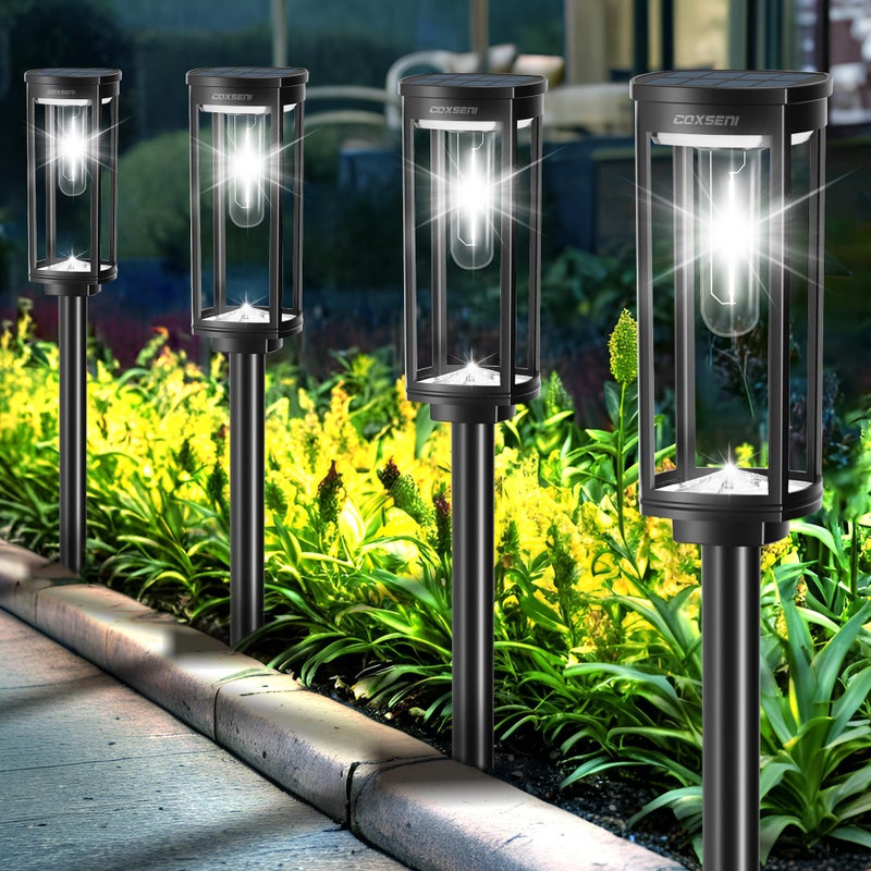 COXSENI Solar Pathway Lights Outdoor 6 Pack Bright Solar Path Lights Outside Waterproof Solar Powered Landscape Light for Walkway Driveway Lawn Patio Sidewalk Garden Yard Cool White - Image 2