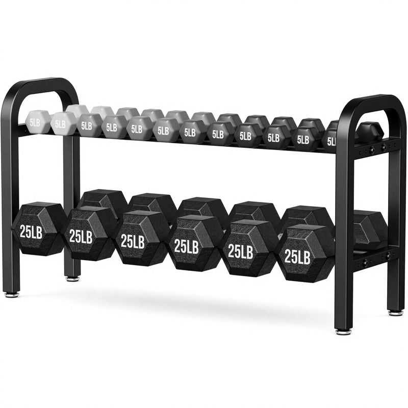 pickpiff 2 Tier Dumbbell Rack, Weight Rack for Home Gym, 300 lb Capacity - Image 1