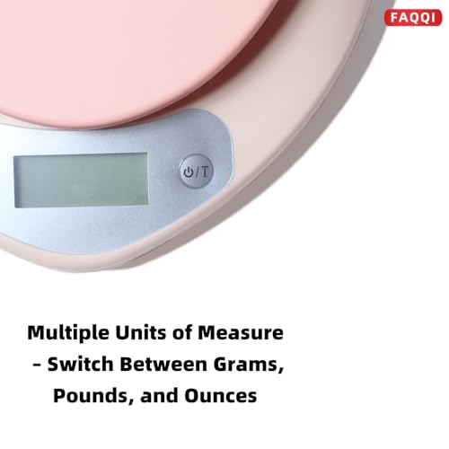 FAQQI Cute Kitchen Scale, Digital Food Scale with LCD Display, 11 lb (5kg) Capacity, 0.03 oz (1g) Precision for Baking and Cooking (Pink) - Image 2