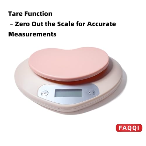 FAQQI Cute Kitchen Scale, Digital Food Scale with LCD Display, 11 lb (5kg) Capacity, 0.03 oz (1g) Precision for Baking and Cooking (Pink) - Image 3