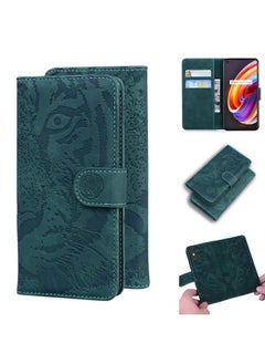 HuHa Case Cover For Realme X7 Pro 5G Tiger Embossing Pattern Horizontal Flip Leather Case with Holder & Card Slots & Wallet Green 
