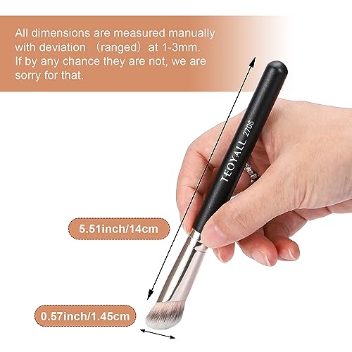 TEOYALL Under Eye Concealer Brush, Angled Contour Brush Synthetic Kabuki Brush for Concealing Blending Setting Buffing with Liquid, Cream and Powder Cosmetic (270S) - Image 5