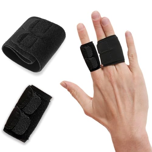 TecoKart® 2 PCS Dual and Single Finger Splint for Pain Relief – Flexible Finger Support & Brace for Arthritis, Tendonitis, Trigger Finger, & Finger Fracture Support – Adjustable, Breathable, Washable, Universal Fit - Image 1