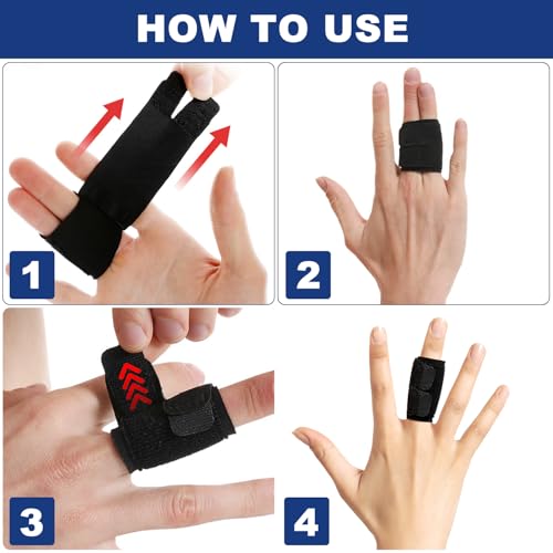 TecoKart® 2 PCS Dual and Single Finger Splint for Pain Relief – Flexible Finger Support & Brace for Arthritis, Tendonitis, Trigger Finger, & Finger Fracture Support – Adjustable, Breathable, Washable, Universal Fit - Image 5