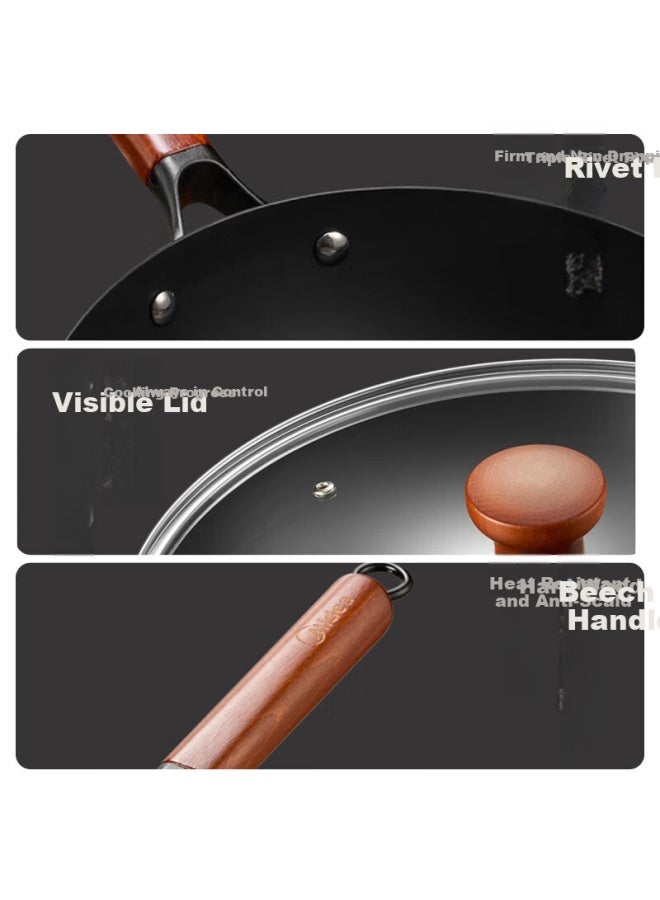 Midea 32cm Round Bottom Iron Wok, 0 Coating, Rust-resistant, Compatible With Gas And Induction Stoves - Image 4