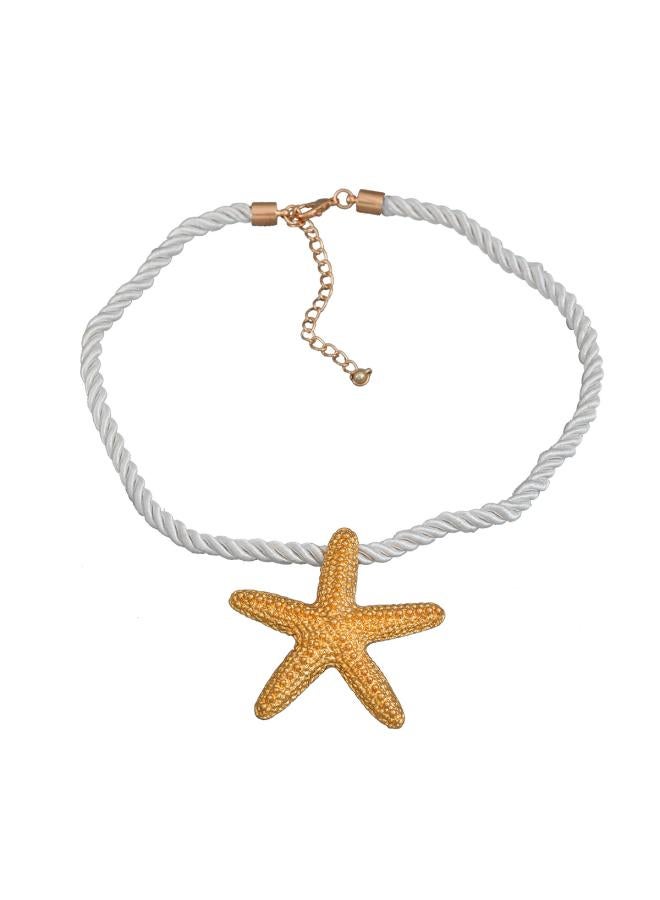 Summer New Starfish Necklace Alloy Necklace Female European And American Metal Sense Ocean Wind Pendant Party Accessories 