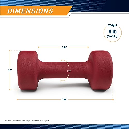 Marcy دمبل مارسي نيونبرين، قطعة واحدة، 8 رطل، بورجوندي - Image 2