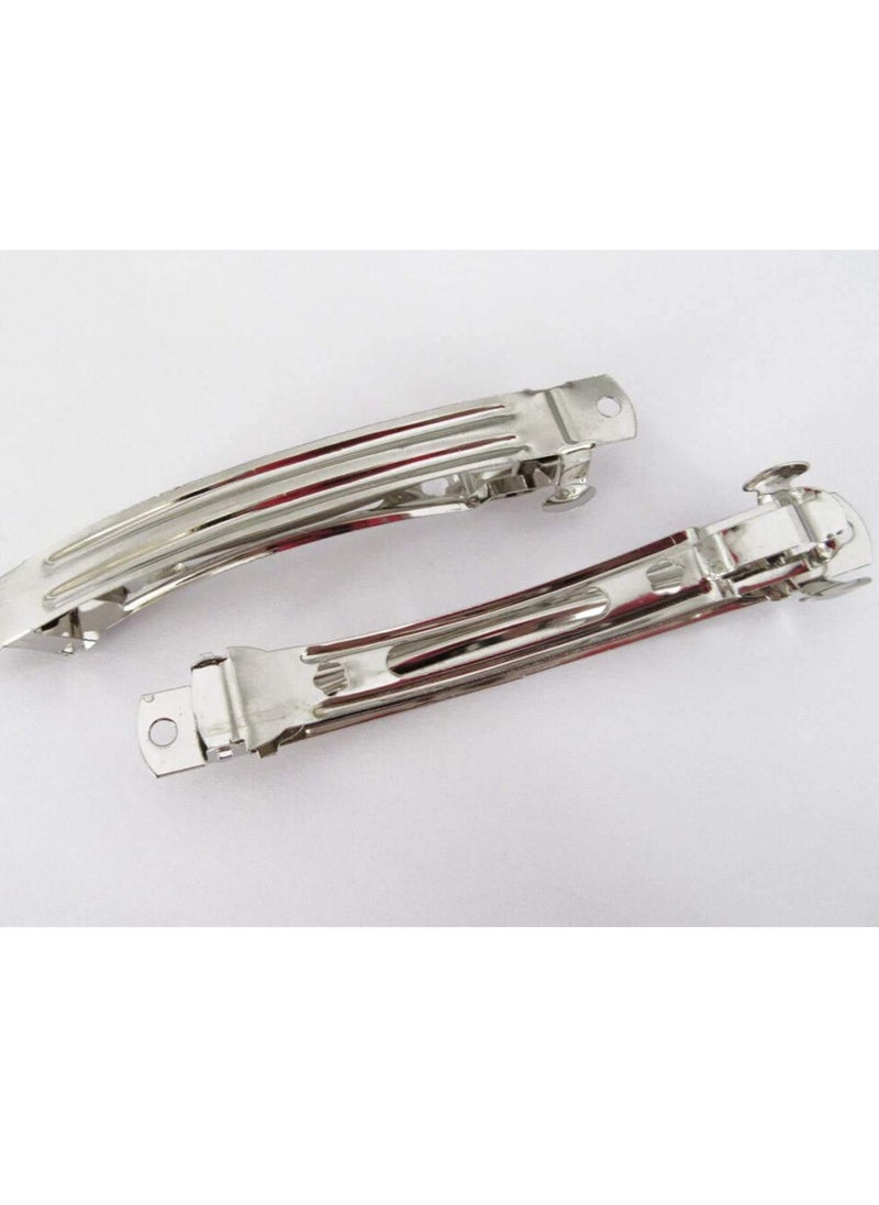 YYCRAFT YYCRAFT Pack French Barrette Hair Clips Fun Craft Beading Project,4 Sizes, Silver Tone  - Image 3