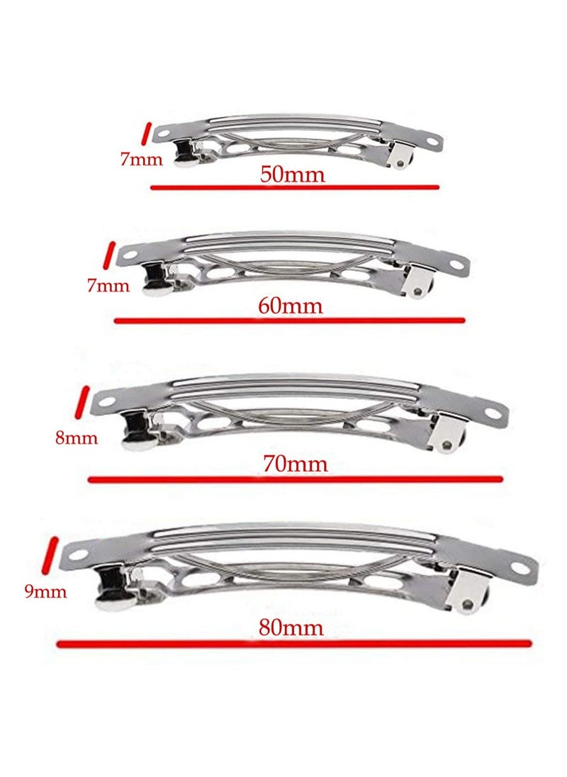 YYCRAFT YYCRAFT Pack French Barrette Hair Clips Fun Craft Beading Project,4 Sizes, Silver Tone  - Image 2