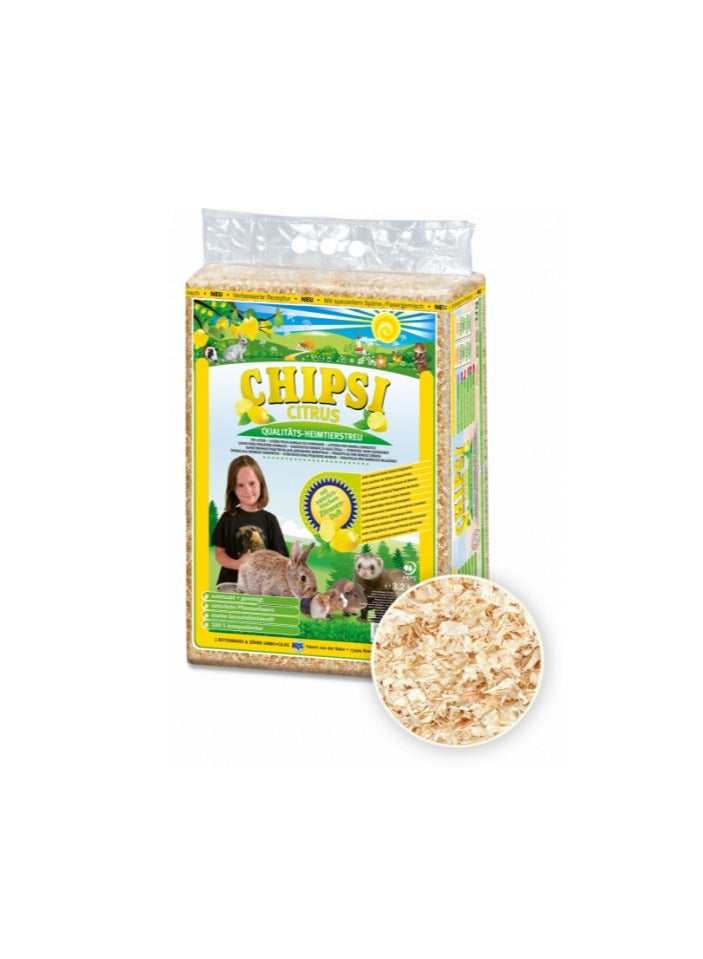 JRS SMALL ANIMALS CHIPSI CITRUS 3.2KG (60L)-[Chips litter with a fruity, fresh lemon scent]