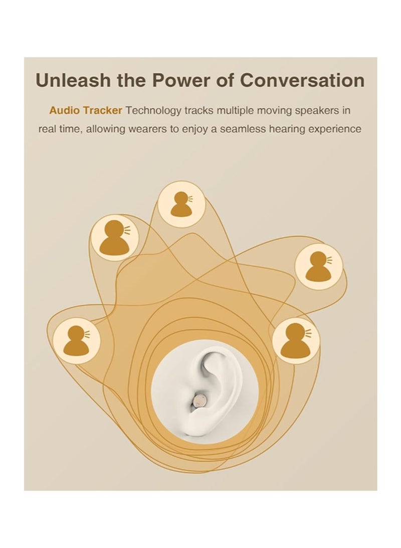 CIC Hearing Aid, Rechargeable Noise Reduction, 2 Modes 5-Level Volume, With Audio Tracker, For Seniors OTC Use - Image 4