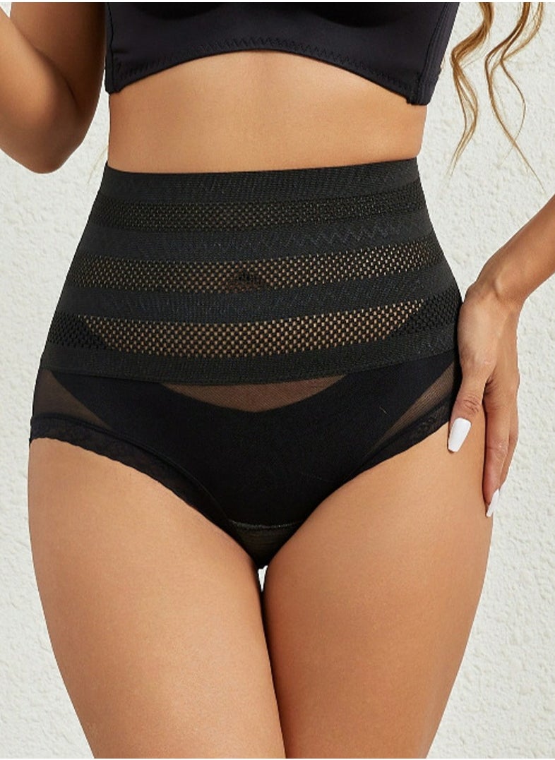 Generic Womens Body Shaper Tummy Control Underwear Briefs Solid Color Slim High Waist Hip Lift Shapewear Underpants Black  - Image 2