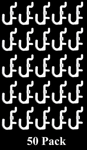 JSP Manufacturing Peg Board Non-Locking Plastic J Hook Style Hooks | Garage Tool Storage Craft Hooks Pegboard Asscessories (50, White) - Image 2