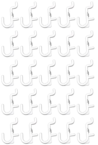 JSP Manufacturing Peg Board Non-Locking Plastic J Hook Style Hooks | Garage Tool Storage Craft Hooks Pegboard Asscessories (50, White) - Image 1