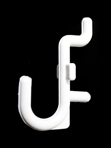 JSP Manufacturing Peg Board Non-Locking Plastic J Hook Style Hooks | Garage Tool Storage Craft Hooks Pegboard Asscessories (50, White) - Image 3