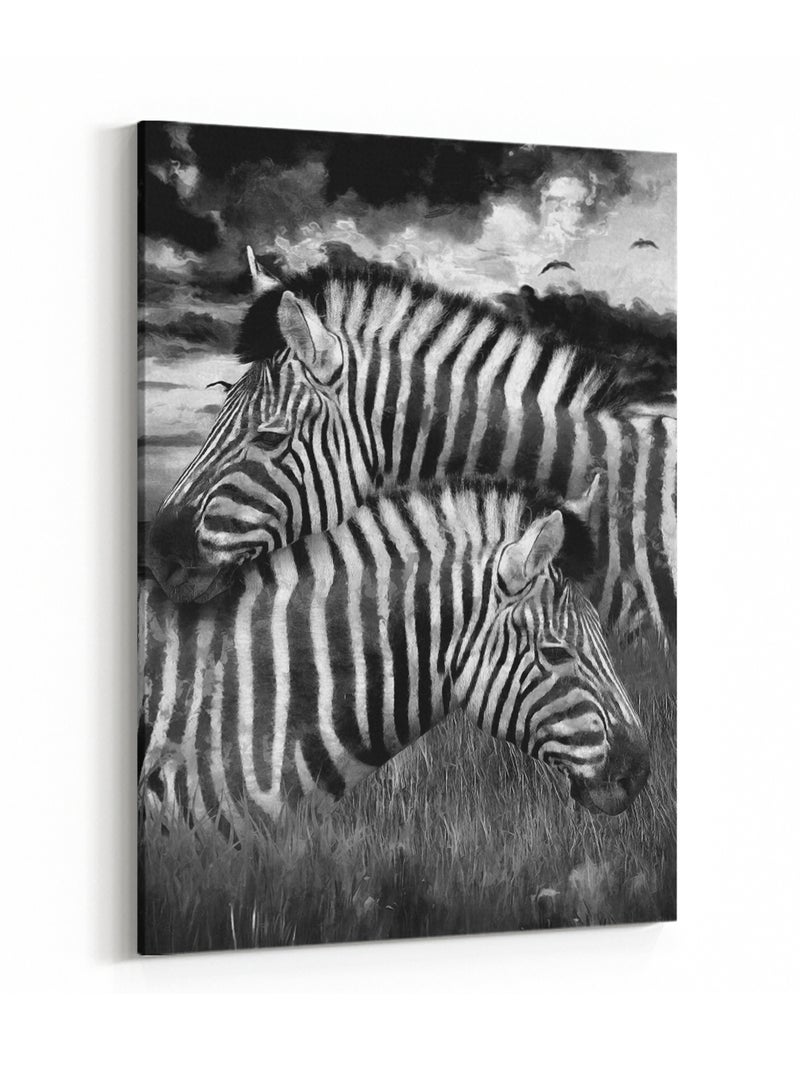 LOWHA Canvas Wall Art Stretched Over Wooden Frame with Zebra Oil Painting Painting - Image 4