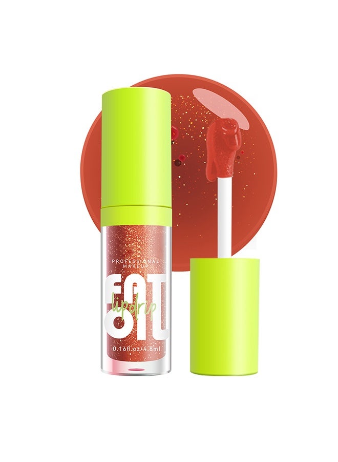 OCHEAL Plump Lips Fat Perks, Lip Glow Oil Deep Nourishing Moisturizing Glossy Long Lasting Lightweight Non Sticky Portable Lip Oil Lip Care to Fade Lines and Exfoliate Dead Skin for Women 4.8ml (#06) - Image 3