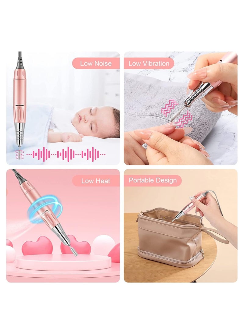 Excefore Rechargeable Nail Drill Portable E File Nail Drill with Display Screen 35000 RPM Professional Electric Nail File Kit with 11 Nail Drill Bits for Acrylic Gel Nails Manicure Pedicure Polishing Shape  - Image 4