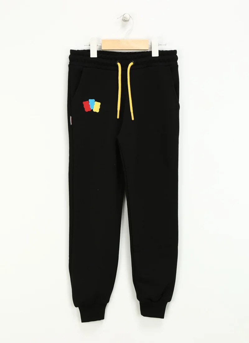 Haribo Elastic Leg Black Boys' Sweatpants HRBTXT700 Kids Sweatpants