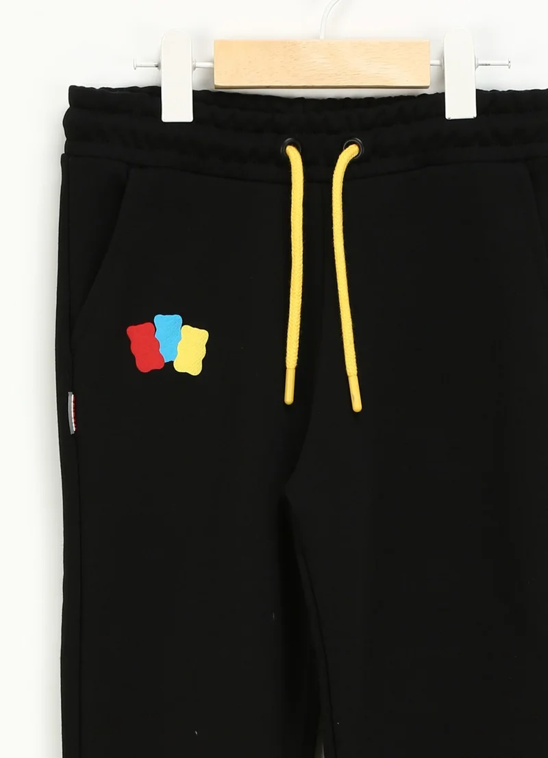 Haribo Elastic Leg Black Boys' Sweatpants HRBTXT700 Kids Sweatpants