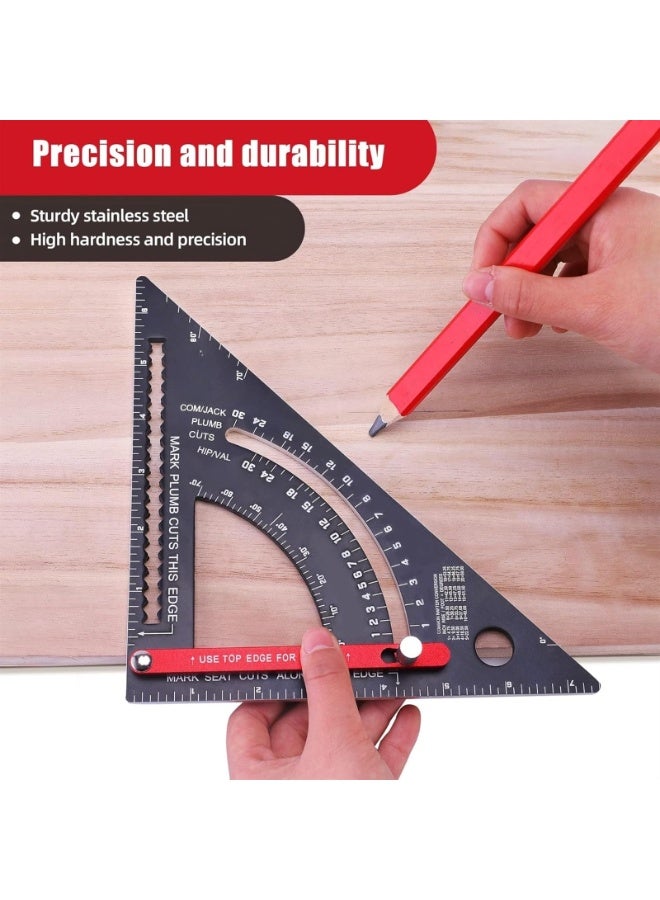مربع نجار 7 بوصة أدوات نجارة مربع ذكي، مربع رافدة قابل للتعديل أدوات نجارة، مربع تأطير مركب، مربعات نجارة من الألومنيوم، هدية للنجار - Image 5