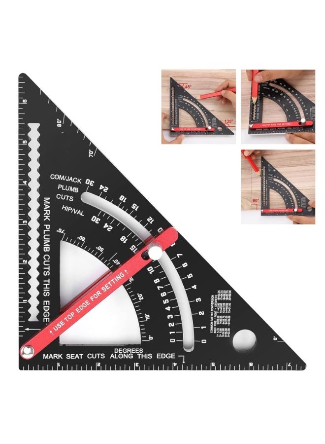 مربع نجار 7 بوصة أدوات نجارة مربع ذكي، مربع رافدة قابل للتعديل أدوات نجارة، مربع تأطير مركب، مربعات نجارة من الألومنيوم، هدية للنجار - Image 1