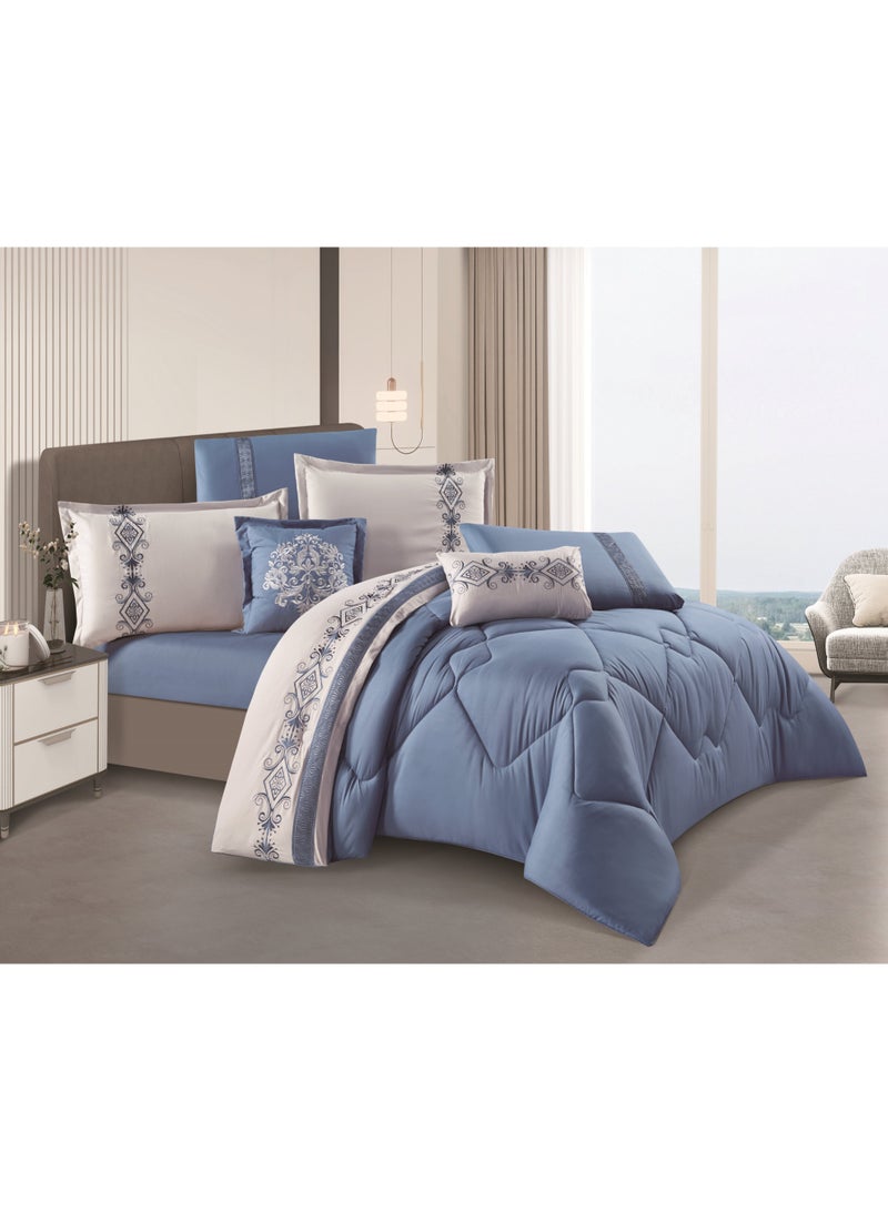Hours Horse Never 4-piece comforter set, embroidered with a modern and distinctive pattern  - Image 1