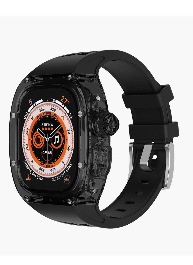 GREEN LION Green Lion La Royal Silicone Strap Case Watch 49mm - Transparent Black/Black 