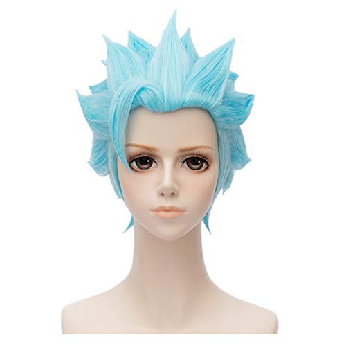 KiyaCos Thing Wig One Short Blue Fluffy Funny Crazy Cosplay Wig Heat Resistant Full Synthetic Hair (Not Styled) - Image 1