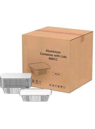 680CC 900PC Disposable Aluminium Containers Foil Pans with Lids for Food Storage - pzsku/Z8E98A8A8F49DAB0B4186Z/45/_/1681211497/29da374c-cd82-408e-8b0d-bde83752bc81