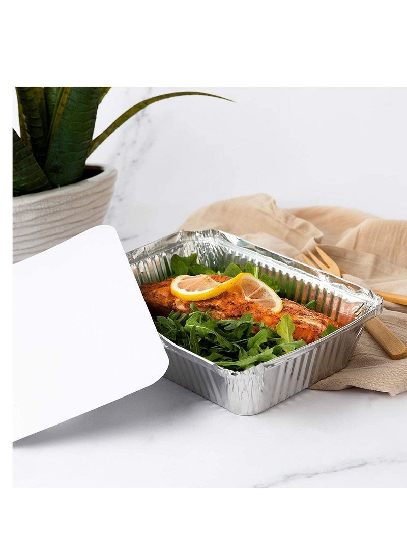680CC 900PC Disposable Aluminium Containers Foil Pans with Lids for Food Storage