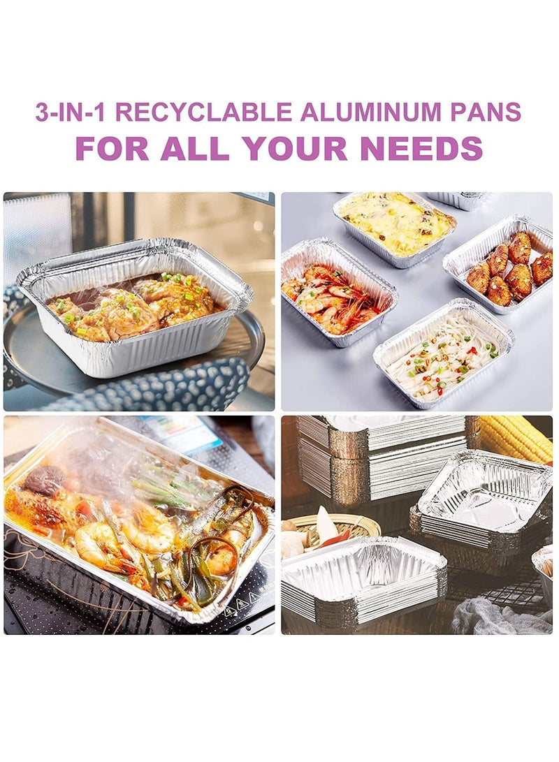 680CC 900PC Disposable Aluminium Containers Foil Pans with Lids for Food Storage